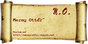 Mezey Ottó névjegykártya
